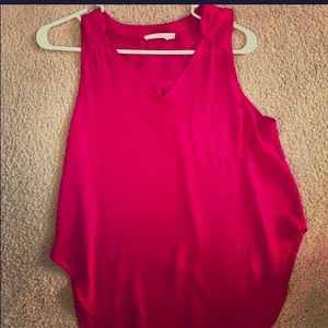 Pretty pink blouse tank top style w/ front pocket